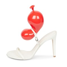 Peep Toe Stiletto Heels Balloon Stylish Sandals Slippers - White