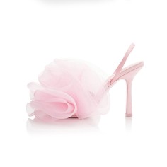 Peep Toe Kitten Heels Flower Banquet Wedding Back Straps Barbie Sandals - Pink