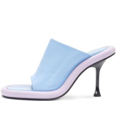 Peep Toe Stiletto Heels French Vintage Sandals Slippers - Blue Violet