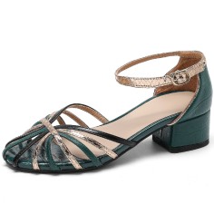 Summer Outside Marseille Flip Flops Ankle Straps Sandals - Green