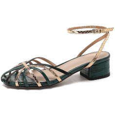 Summer Outside Monaco Flip Flops Ankle Straps Sandals - Green