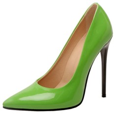 Pointed Toe Stiletto Heels Pumps - Green Patent