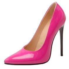 Pointed Toe Stiletto Heels Pumps - Rose Patent