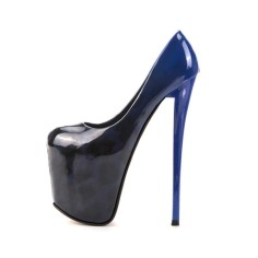 Fly High Leopard Designed Platform Stiletto Heels Party Pumps - Blue