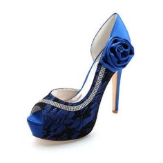 Crystal Sequined Wedding Glitter Jeweled Stilettos - Blue