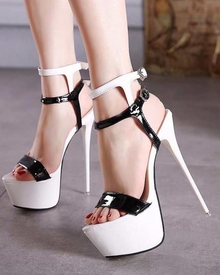 white platform stilettos