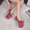 Fly High 7.5 Inch Platform Stiletto Pumps - Red and Silver