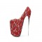 Fly High 7.5 Inch Platform Stiletto Pumps - Red and Silver