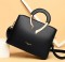Medium Size Vegan Leather Fancy Crossbody Handbag - Black