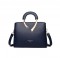 Medium Size Vegan Leather Fancy Crossbody Handbag - Blue