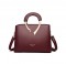 Medium Size Vegan Leather Fancy Crossbody Handbag - Burgundy
