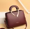Medium Size Vegan Leather Fancy Crossbody Handbag - Burgundy