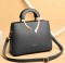 Medium Size Vegan Leather Fancy Crossbody Handbag - Grey