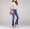Medium Size Vegan Leather Fancy Crossbody Handbag - Pink