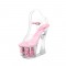Rose Bouquet Platform Chunky Heels Peep Toe Ankle Straps Sandals - Pink