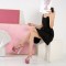 Rose Bouquet Platform Chunky Heels Peep Toe Ankle Straps Sandals - Red