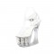 Rose Bouquet Platform Chunky Heels Peep Toe Ankle Straps Sandals - White