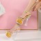 Rose Bouquet Platform Chunky Heels Peep Toe Ankle Straps Sandals - Yellow