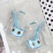 Sunflower Platform Chunky Heels Peep Toe Ankle Straps Sandals - Blue