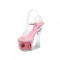 Sunflower Platform Chunky Heels Peep Toe Ankle Straps Sandals - Pink