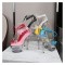 Transparent 7 Inch Italian Heels Peep Toe Ankle Gladiator Lace Up Sandals with Rinestones Crystal - Blue