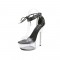Transparent 6 Inch Italian Heels Peep Toe Ankle Gladiator Lace Up Sandals - Black