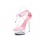 Transparent 6 Inch Italian Heels Peep Toe Ankle Gladiator Lace Up Sandals - Pink