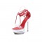 Transparent 6 Inch Italian Heels Peep Toe Ankle Gladiator Lace Up Sandals - Red