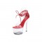Transparent 7 Inch Italian Heels Peep Toe Ankle Gladiator Lace Up Sandals - Red