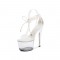 Transparent 7 Inch Italian Heels Peep Toe Ankle Gladiator Lace Up Sandals - White