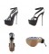 Nightclub Party Leather Ankle-Strap Stiletto Platform Sandals  - Black