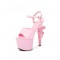 Revolver Gun Heel Peep Toe Platform Sandals - Light Pink
