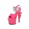 Revolver Gun Heel Peep Toe Platform Rinestones Crystal Decorated Sandals - Pink