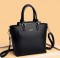 Medium Size Vegan Leather Crossbody Handbag - Black