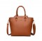 Medium Size Vegan Leather Crossbody Handbag - Brown