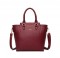 Medium Size Vegan Leather Crossbody Handbag - Burgundy