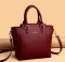 Medium Size Vegan Leather Crossbody Handbag - Burgundy