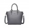 Medium Size Vegan Leather Crossbody Handbag - Gray