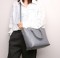 Medium Size Vegan Leather Crossbody Handbag - Gray