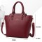 Medium Size Vegan Leather Crossbody Handbag - Black