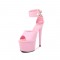 7 Inch Italian Heels Peep Toe Ankle Buckle Strap Dorsay Platform Sandals - Pink