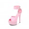 6 Inch Italian Heels Peep Toe Ankle Buckle Strap Dorsay Platform Sandals - Pink