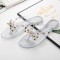 Rivet Decorated Slippers Soft Outdoor Flip Flops - Gray