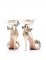 Peep Toe Stiletto Heels Ankle Lace Up Gladiator Straps Butterflies Sandals - Gold Leather