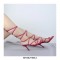 Kitten Heels Gladiator Strap Square Toe Sandals - White