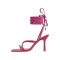 Kitten Heels Gladiator Strap Square Toe Sandals - HotPink