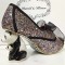Round Toe Fantasy Panda Heels Party Pumps with Butterfly Knot - Black