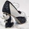 Round Toe Fantasy Panda Heels Party Pumps with Butterfly Knot - White