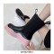 Wave Platform Vegan Leather Chelsea Ankle Boots - Black