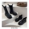 Wave Platform Vegan Leather Chelsea Ankle Boots - Black